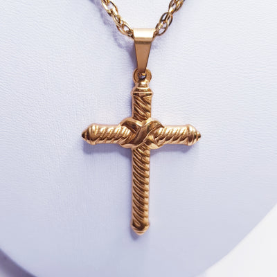 Striped Crucifix Necklace