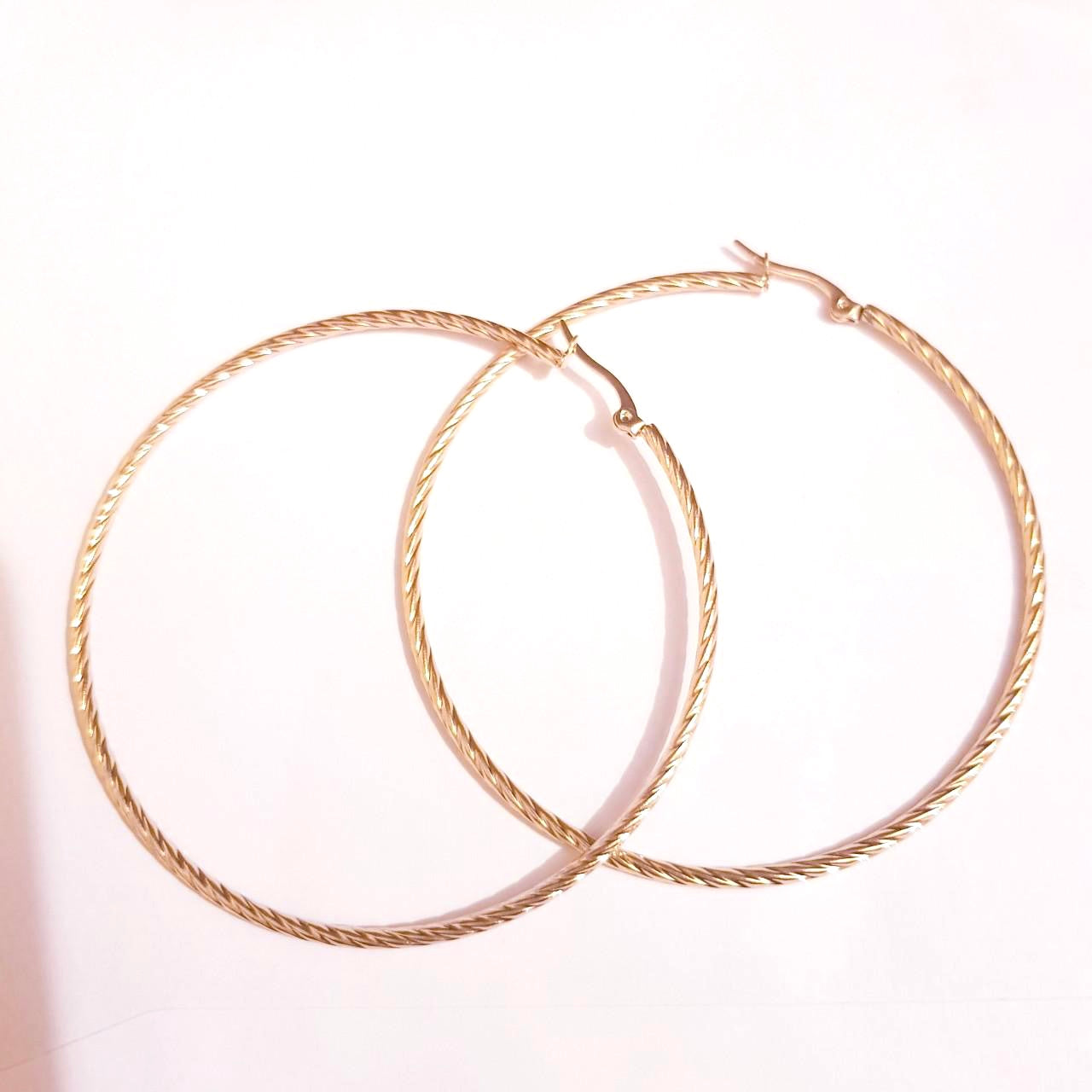 Gold Twist Hoop Earrings