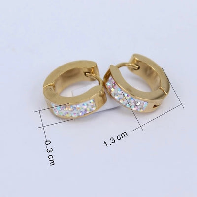 Rhinestone Huggie Hoop Earnings