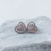 Sparkle Heart Stud Earrings