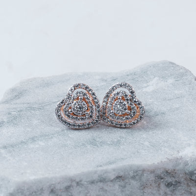 Sparkle Heart Stud Earrings