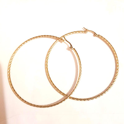 Gold Twist Hoop Earrings