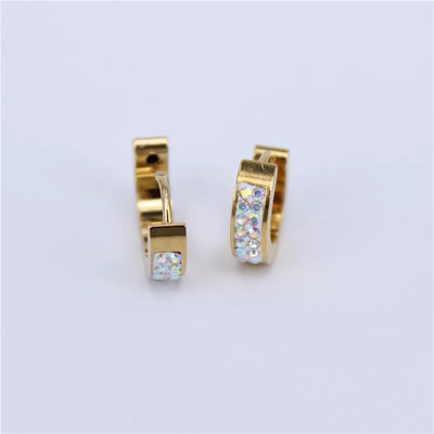 Rhinestone Huggie Hoop Earnings