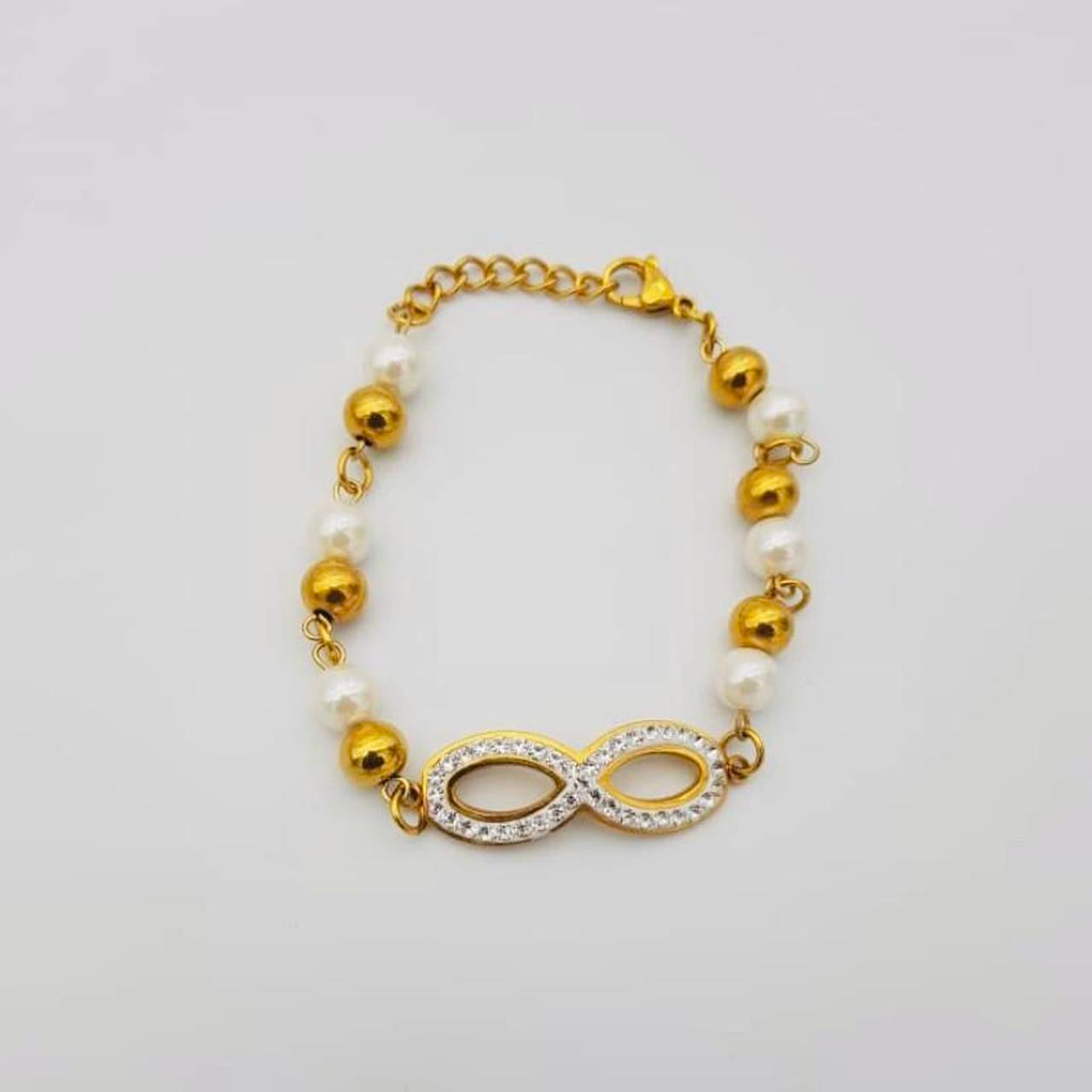 Infinity Pearl Gold Bracelet