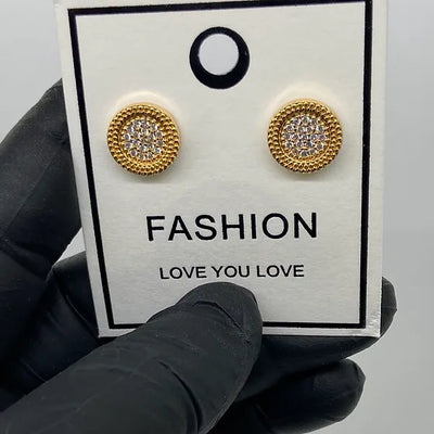 Round Shimmer Stud Earring