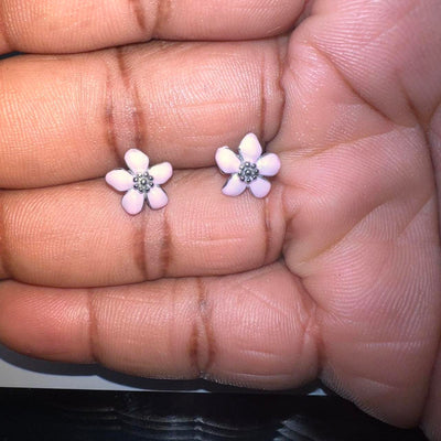 Pink Flower Stud Earring