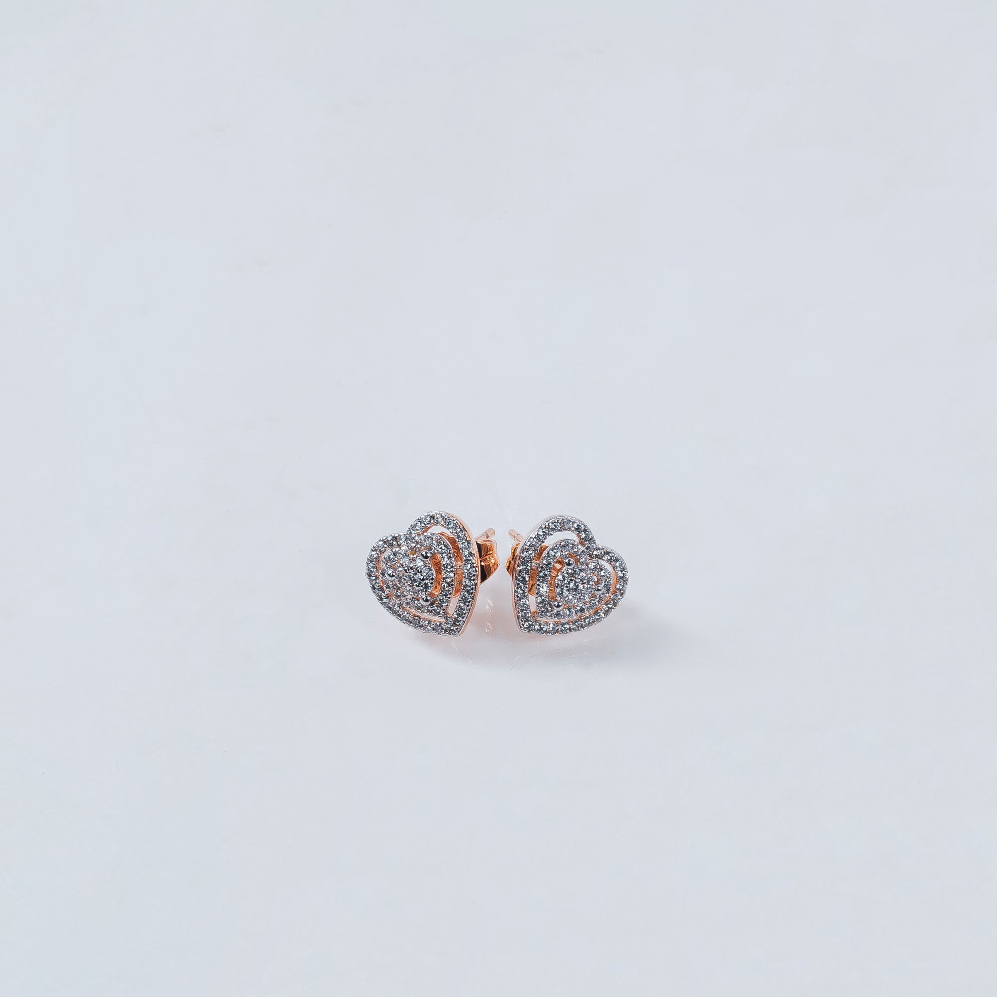 Sparkle Heart Stud Earrings