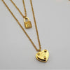 Key Lock Heart Necklace Set