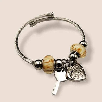 Love Flower Charm Bangle