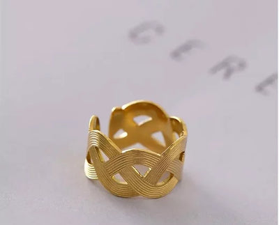 Weave Statement Gold Ring