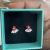 Red Flower Stud Earring