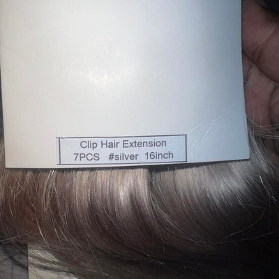 Silver Clip In Hair Extension